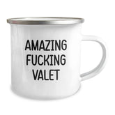 Funny Valet Gifts - Amazing F--king Valet Quote Camping Mug for Birthday - Gifts from Friends for Valet, Men, Women, Family - Unique and Humorous Valet Lover Present - Image 2